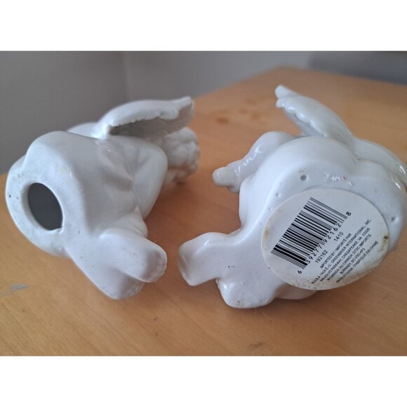 Set of 2 Greenbriar International Vintage White Ceramic Angels Harp Violin - Picture 4 of 4